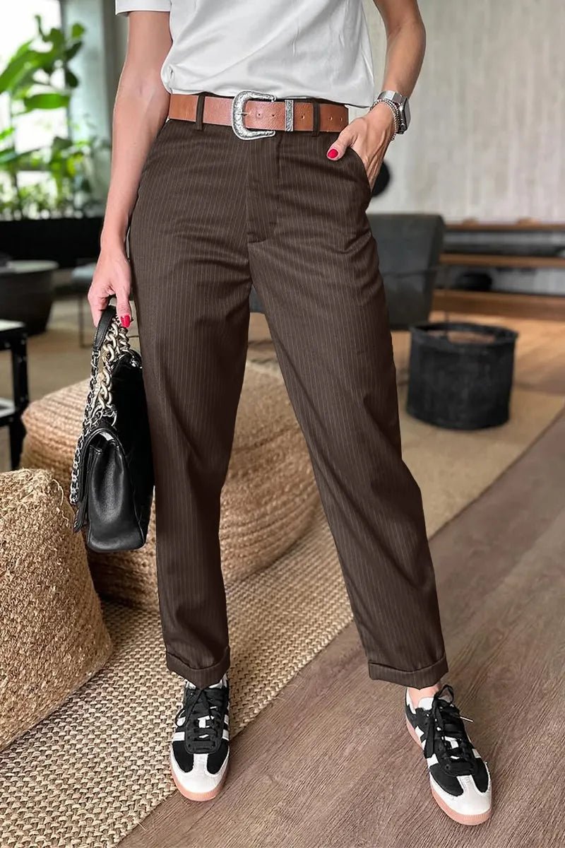 Mathilda | Elegante, figurschmeichelnde hose mit streifen bundle - CharvèreMathilda | Elegante, figurschmeichelnde hose mit streifen bundle