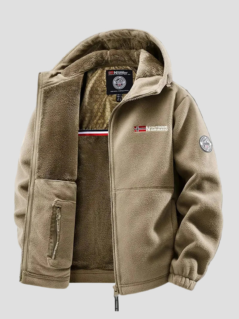 Grindelwald – Winterliche Fleecejacke mit Kapuze